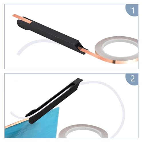 Lwuey Buntglas Kupferfolien Werkzeug, 7/32 Foil Hand Folierer Für Buntglas Gebeizter Handfolien Applikator Kunst Diy Bastelprojekte Glasarbeiten Werkzeug Dekorative Sonnenfänger Fenster Anfänger