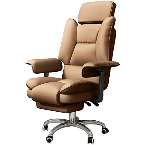 Silla ejecutiva Sillas ejecutivas Silla giratoria de Cuero para computadora con reposabrazos elevables, Silla de Oficina Moderna con reposapiernas retráctil, Silla gerencial reclin
