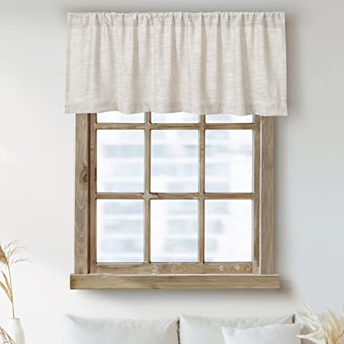 Oindec 2 Pack Kitchen Valances For Windows Modern Farmhouse Cotton Linen Valance Curtains Topper Country Rustic Bathroom Small Window Treatment Bohemian Decor cover