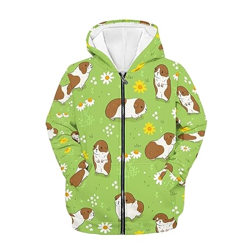 JUZGTSIT Jungen Kapuzenpullover mit Reißverschluss, langärmelig, Sweatshirts für Mädchen, Vordertasche, Ostern, Farbe 8, Teenager mit Reißverschluss, Meerschweinchen, XL JUZGTSIT Jungen Kapuzenpullover mit Reißverschluss, langärmelig, Sweatshirts für Mädchen, Vordertasche, Ostern, Farbe 8, Teenager mit Reißverschluss, Meerschweinchen, XL