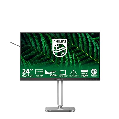 Philips 24B2G5301 Moniteur Full HD 24 Pouces réglable en Hauteur Haut parleurs Adaptive Sync 1920x1080 100 Hz 1x HDMI 1.4 1x DisplayPort 1.2 1x USB C PD Hub USB RJ45 - vue 6