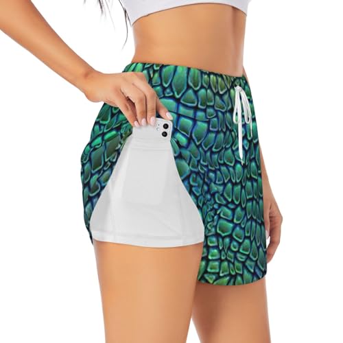 Short de yoga imprimé alligator blanc pour vos séances de Pilates matinales