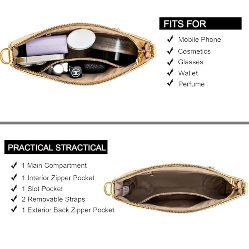 Image of Shoulder Bag for Women Retro Vegan Leather Classic Clutch Tote HandBags Purses with Zipper Closure