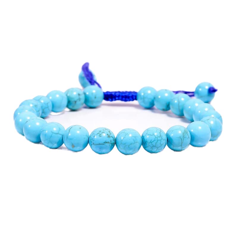 Bracelet en magnésite turquoise perles rondes 8mm pour lithothérapie et harmonie