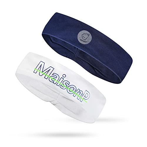 MaisonP Lot de 2 Bandeau de Sport anti Transpiration Bandeaux élastique 2 unités Homme Femme pour Entraînement, Running, Cyclisme Fitness Yoga, la Course Le Cyclisme, Le Yoga, Le BasketBall, Randonnée Cover