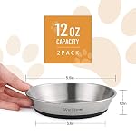 Cat Bowls, 2 Pcs Stainless Steel Cat Bowls for Food and Water, Whisker Fatigue Shallow Non-Slip Dishes Plates for Small Dog Puppies Cats - Image 6