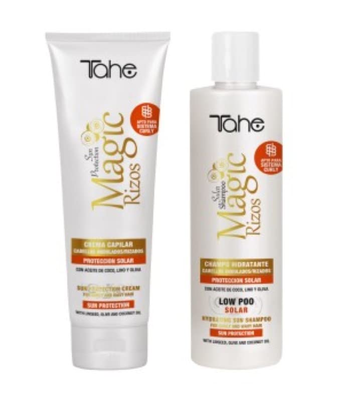 Tahe Pack Champú hidratante solar 300ml + Crema protectora Magic Rizos Solar 250ml