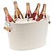 mDesign Champanera de Metal – Enfriador de Botellas Decorativo con Asas –...