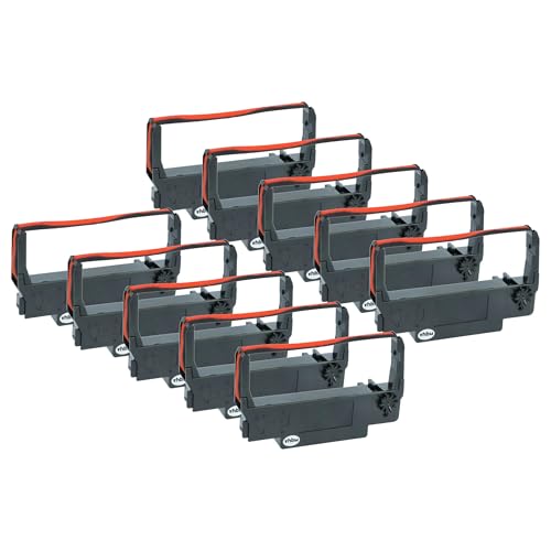 vhbw 10x Farbband Schriftband kompatibel mit Bixolon SRP 275, SRP 270 Nadeldrucker, Bondrucker - Schwarz, Rot