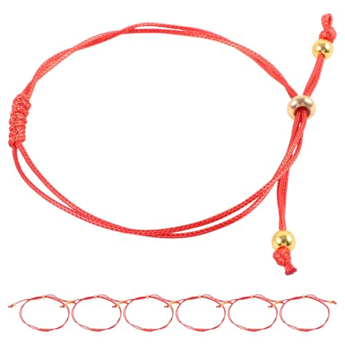 UPKOCH 7 Piezas Pulseras Ajustables de Cuerda Roja para Mujer Decoración de Muñeca Trenzada Joyas de Regalo para Aniversario y Amistad Diseño Kabbalah y Protección de Buena Suerte