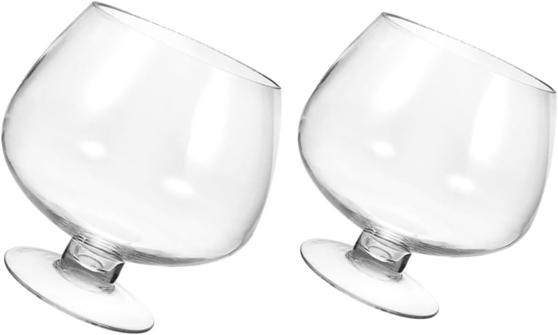 ABOOFAN 2pcs Transparent Betta Tank Multi-Function Desktop Aquarium Decorative Goldfish Bowl for Micro-Landscape and Flower Vase for Home Office Use