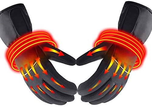 Rechargeable Electric Battery Heated Gloves for Men and Women, Outdoor Indoor Battery Powered Hand Warmer Glove Liners for Climbing Hiking Cycling, Waterproof Cold Winter Gloves
