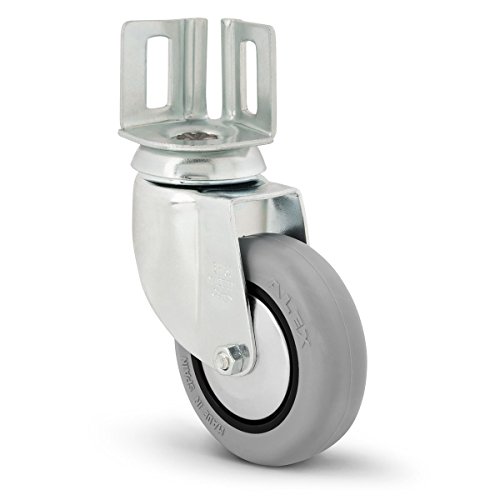 Alex Rueda giratoria con pletina angular 1-0294 (placa: 40 mm x 40 mm, diámetro: 80 mm), Gris