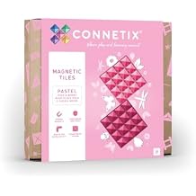 CONNETIX Magnetic Tiles Pastel Pink & Berry Base Plate Pack, 2 Pieces
