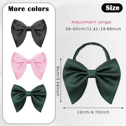 Image of Luckyvestir Oversized Bow Ties for Men, Black /Red Big Bow Tie, Solid Color Pretie Bowtie Men for Tuxedo Wedding