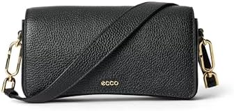 ECCO Small Pinch Crossbody, Black Pebbled Leather, Small