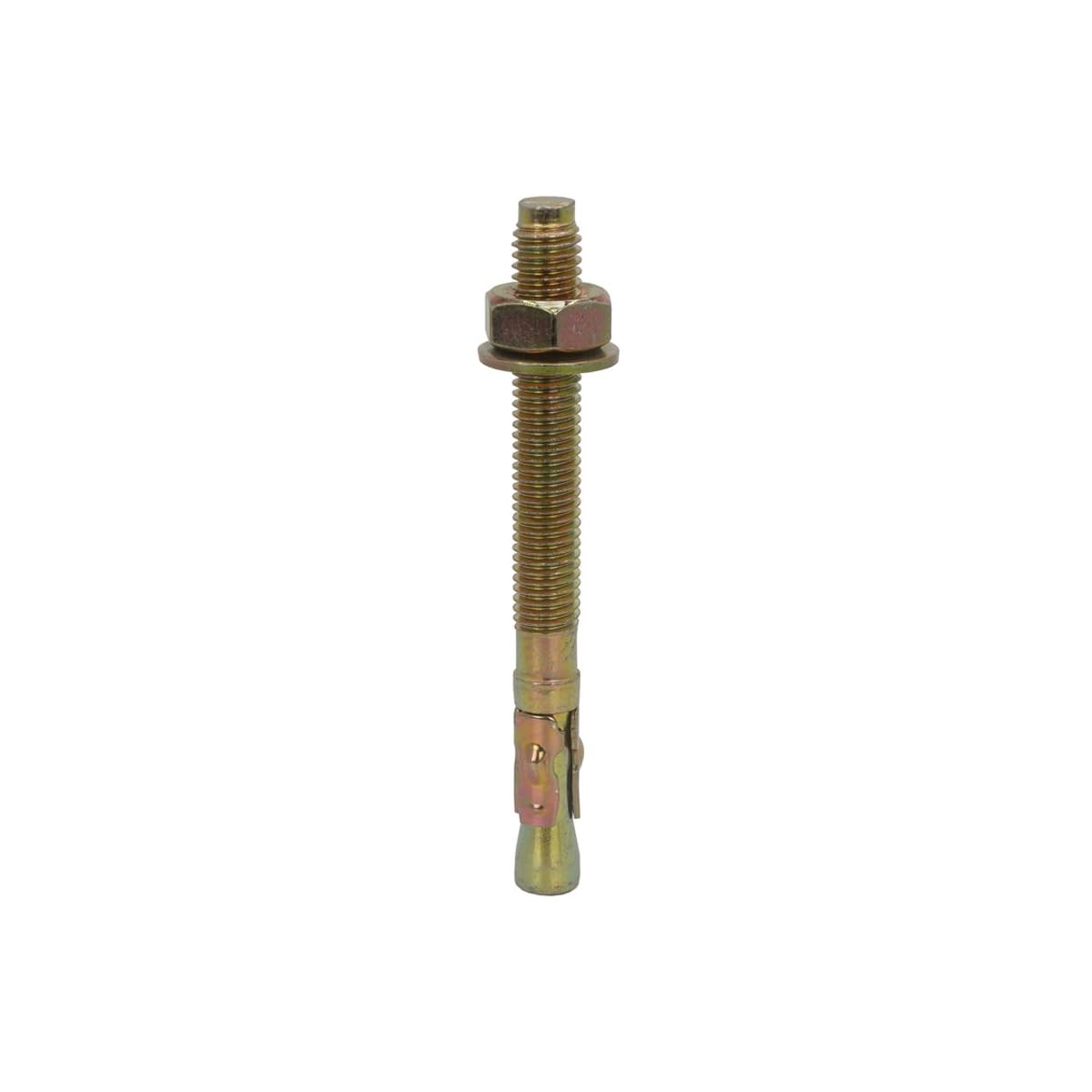 Nuts About Bolts M16 x 105mm Through Anchor Wall Bolts Fixings Throughbolts Screws Directly into Concrete, Brick, Block, Stone or Wood, Zinc Yellow Plated - Pack of 25