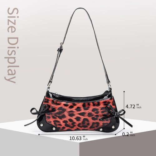 Image of Fashionable Leopard Women's Crossbody Bag Shoulder Bag Clutch Purse- Vintage Chic for Everyday and Formal Occasions - Black