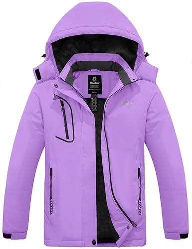 Image of Wantdo Women's Mountain Waterproof Ski Jacket Windproof Rain Jacket Winter Warm Hooded Coat