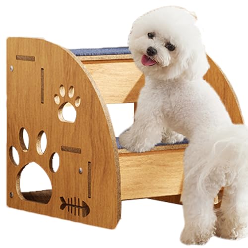 YNPQTDS 34x30x30cm ドッグステップ ペット 階段 ペットステップ 滑り止め木製犬用階段 組立不要 収納便利 大型/中型/小型犬&猫用 猫 ペットステップ 高齢犬 シニア犬 ドッグステップ 老犬介護 ソファベッド用 犬踏み台