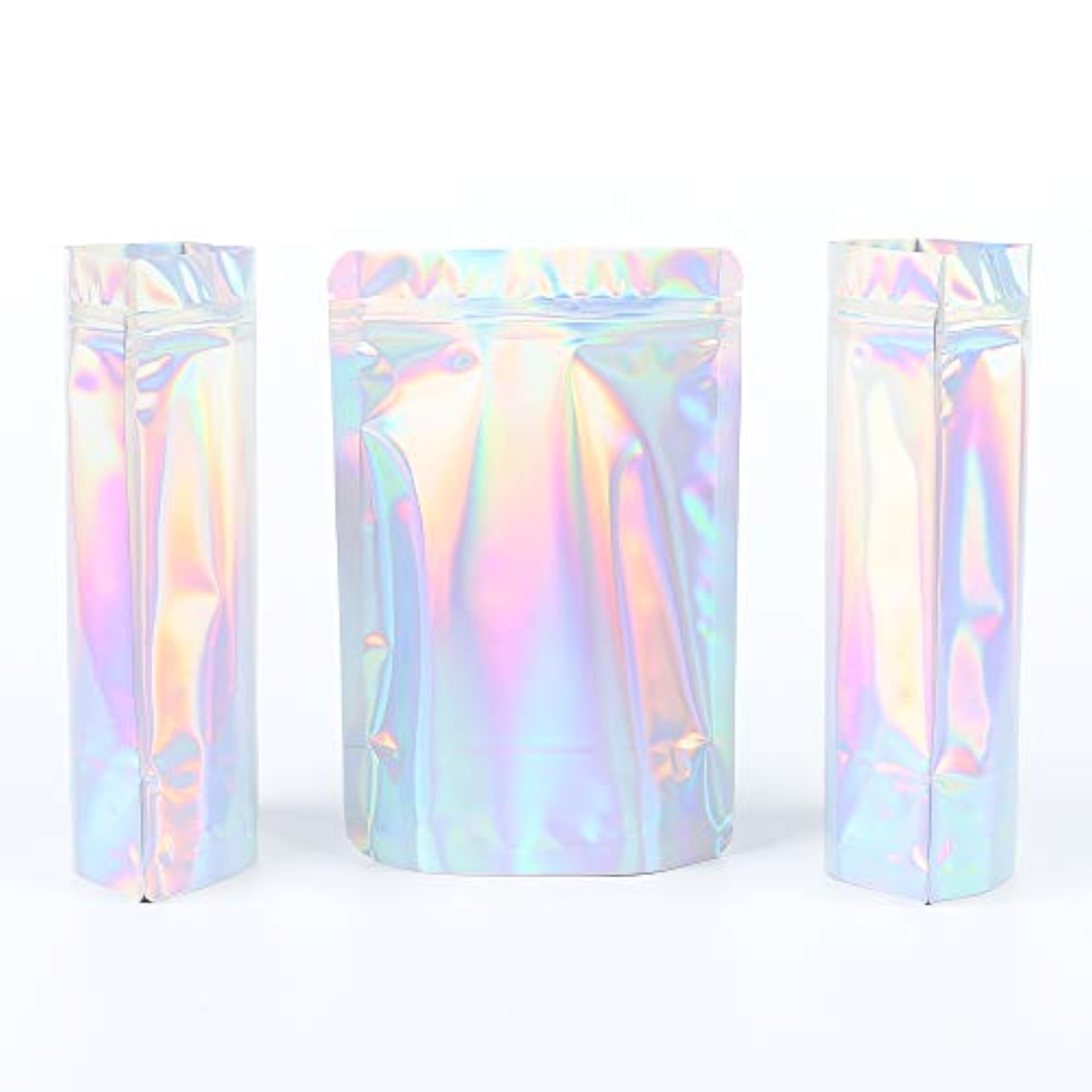 100 Double-Sided Rainbow Holographic Packaging Bags