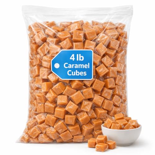 Caramel Cubes Candy – 4 lb Bulk Bag – Individually Wrapped Chewy Caramel Candy – Classic Soft Caramels for Baking, Candy Bowls, Caramel Apples, Parties, and Snacking image 3