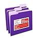 Staples 535559 Colored Top-Tab File Folders 3 Tab Purple Letter Size 100/Pack