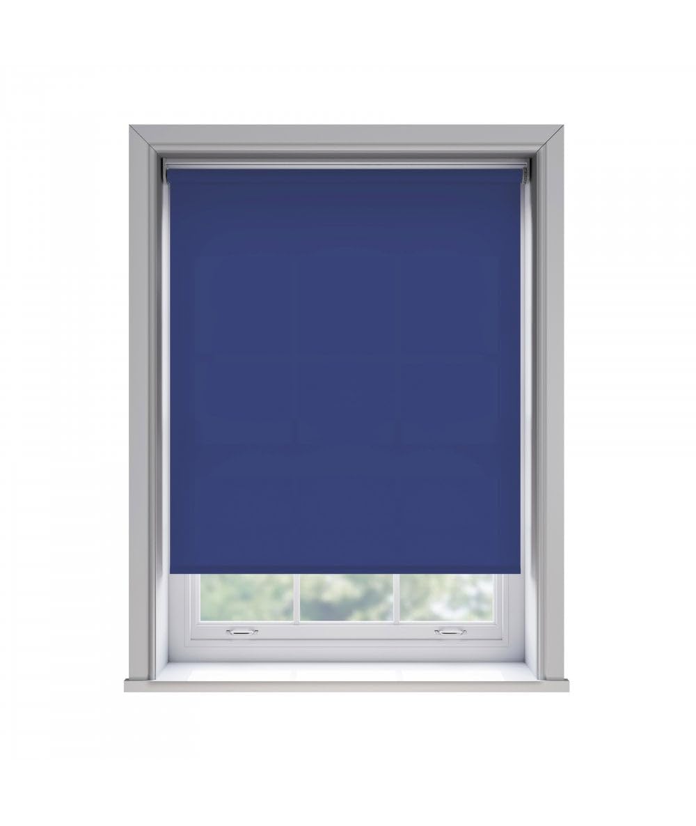 New Edge Blinds Thermal Blackout Roller Blind Navy Blue 85cm