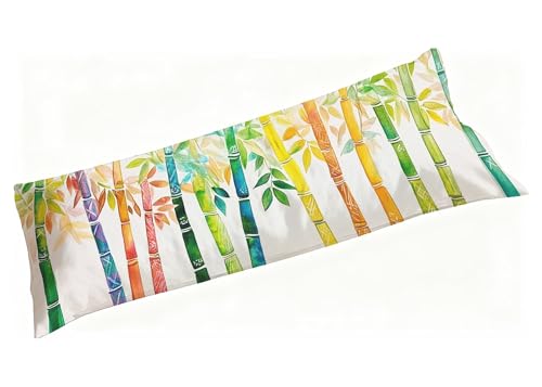 Bambus Kissenbezug Bunt, Orthopädisches Seitenschläferkissen Bezug 140 x 40 Samt, Mode Flauschig Weich und Atmungsaktiv, Nackenschmerzen Lindern...