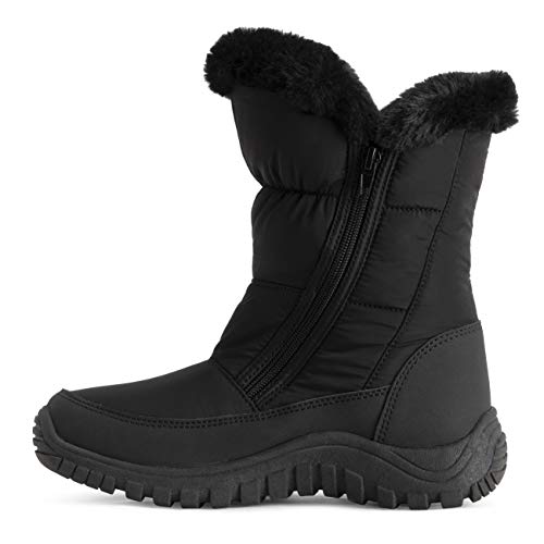 Polar Womens Memory Foam Twin Zip Opening Pull On Nylon Waterproof Thick Faux Fur Lined Winter Rain Snow Boots3