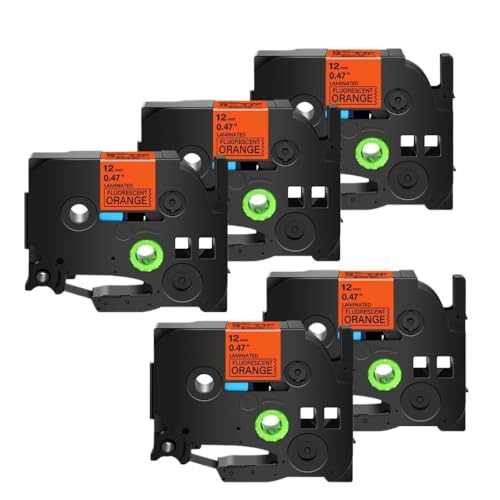 Precisión Cinta Laminada 18mm Negro sobre Blanco 5-Pack miniatura 1
