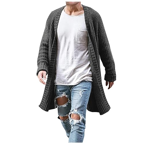 Men's Cardigan Sweaters with Buttons Knitted Lapel Oversized Cardigan Sweater Lightweight Warm Lounge Winter Cardigan