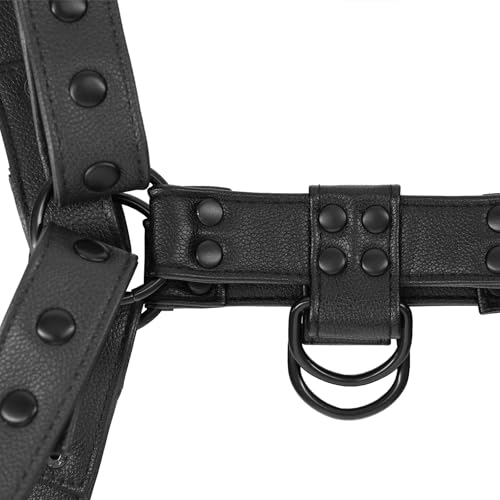 Image of Harness for Men Adjustable Body Chest Harness Belt Clubwear for Halloween Christmas (Black)
