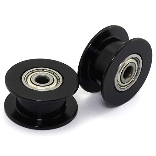 Hj Garden 2Pcs 20 Teeth 3Mm Bore Idler Timing Pulley With Bearing 2Gt Aluminium Alloy H Type Gt2 Synchronous Wheel Without Teeth For 6Mm Width Belt 3D Printer Cnc Mechanical Drive #TOP3