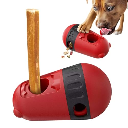 Mittokonnel Intelligenzspielzeug für Hunde Interaktiver Futterball, Slow Feeder&Kauspielzeug zur Fixierung Fördert Verdauung und Spaß, ideal für kleine und mittelgroße Hunde–drinnen&draußen (Rot)