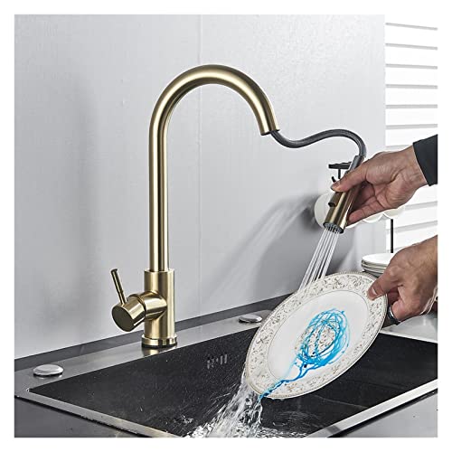 Robinet d'évier de cuisine bec extractible et mitigeur eau chaude froide - 4