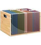 Amazon.com: Sbanmao Letter/Legal Bamboo Acrylic File Box Organizer
