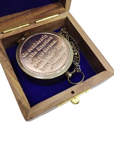 Brújula Nautical de Latón con Estuche de Madera y Tapa de Cobre miniatura 5