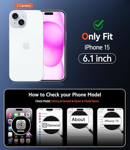 Image of FNTCASE for iPhone 15 Case Clear: iPhone 14 /13 Case Magnetic Phone Cases with Screen Protector Compatible with Magsafe Slim Anti Yellowing Rugged Protective Transparent Cell Cover (B-Pink)