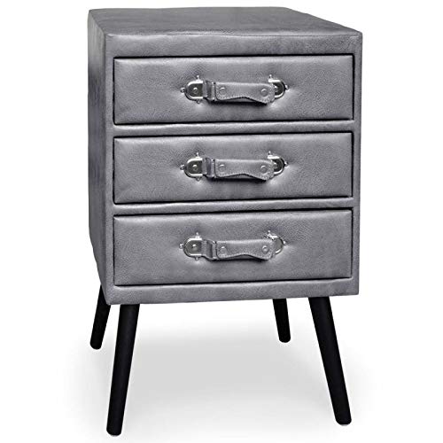 Paris Prix - Commode 3 Tiroirs en Simili Strano 78cm Gris