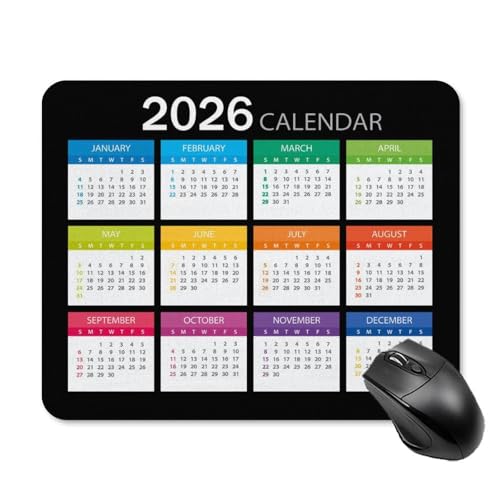 2026 Mouse Pad Calendar,Computer Mouse Pads Calendars Non-Slip Ru...