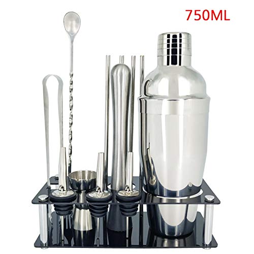 Set de bar premium con coctelera y 13 piezas miniatura 2