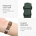 kwmobile Real Leather Watch Strap Compatible with Huawei Band 10/9 / 8 - Fitness Tracker Replacement Sports Wristband with Clasp