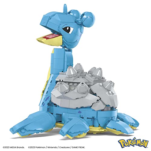 Lapras Pokémon de construcción premium con 529 piezas y movimiento realista, MEGA Construx 3