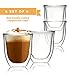 Kitchables Double Walled Glass Coffee Mugs Set of 4, 6oz Insulated Glass Coffee Mugs for Cappuccino, Latte, Tea, Espresso - Demitasse Latte Cup - Tazas Para Cafe