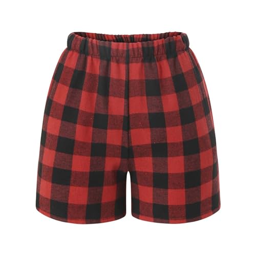 Trendy Shorts for Girls Gingham 𝐏a𝐣ama 2025 Summer Casual 𝐋ounge 𝐒leep Plaid Shorts Tween Y2K Beach Bottoms Cute Pants2