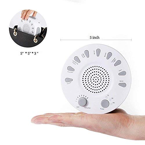 White Noise Machine, Portable Sleep Sound Therapy Machine with 3 Timers & 9 Natural Sound Options for Baby Kids Home Office Bedroom Travel Sleep Timer - Thumbnail 7