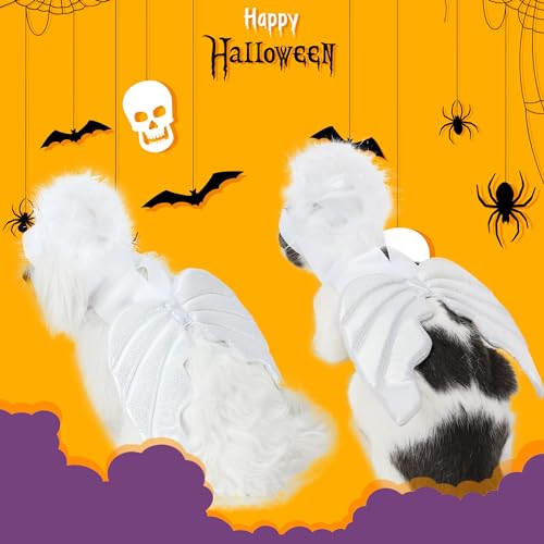 Disfraz alas de ángel para perro y gato Halloween M miniatura 4