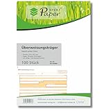 PaperXpert Überweisungsträger SEPA - Stand unten links | DIN A4 | 90 g/qm OCR-Beleglesepapier | Premium Markenqualität – Made in Germany x 100