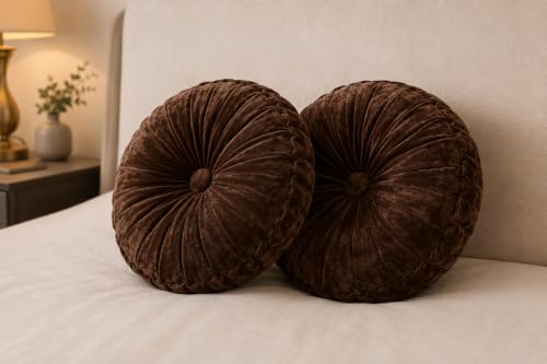 Image of Sands Luxurious 6Pc Bedding Set for Winter, 1 Double Duvet Cover,1 Double Bed bedsheet, 2 Pillow Covers, 2 Round Cushions, Ultra Soft Woollen Bedsheet Set- 90X100 inches (Dark Bronze)
